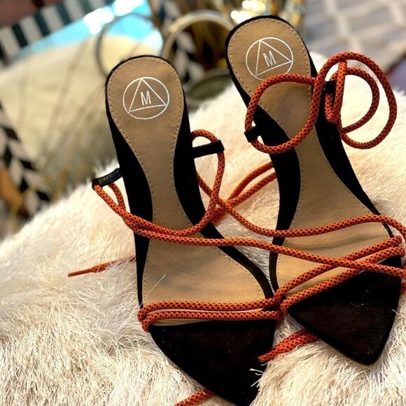 Rope Style Wrap Ankle Heels SZ US 8 - Picture 7 of 10